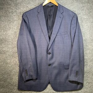 Jos. A. Bank Traveler Slim Fit Sport Coat Men's Blue Micro Check Textured Blazer